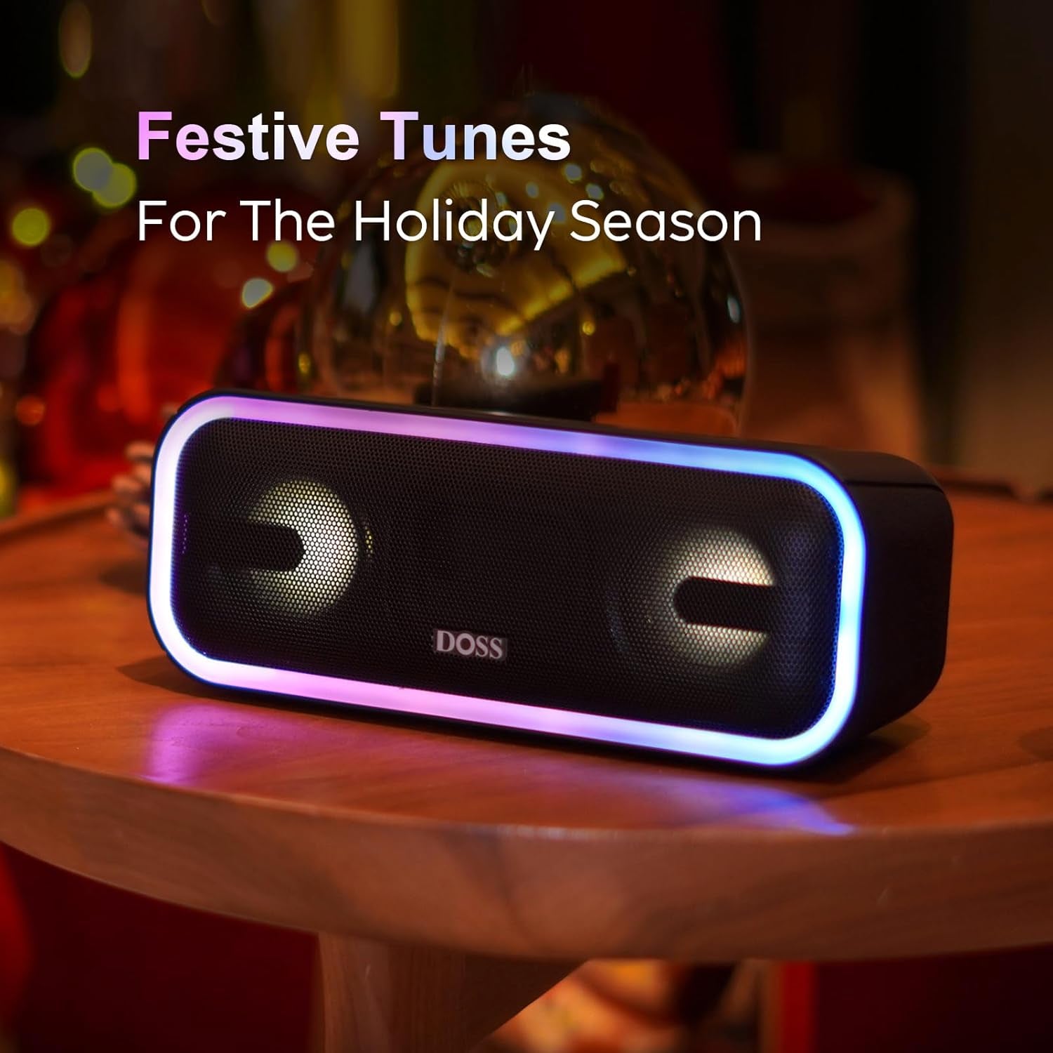 Bluetooth Speaker,  Soundbox Pro+ Wireless Pairing Speaker with 24W Stereo Sound, Punchy Bass, IPX6 Waterproof, 15Hrs Playtime, Multi-Colors Lights, for Home,Outdoor-Black